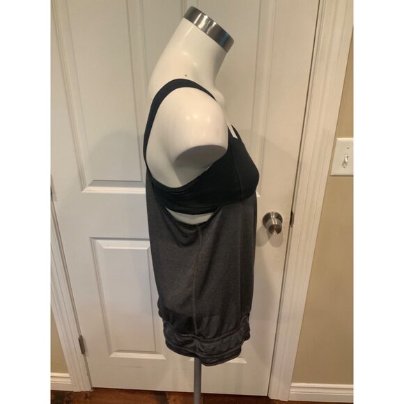 Lululemon Dark Gray Cinch Waist Tank Top W/ Sports Bra, Size 4 (US) - Picture 2 of 5